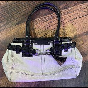 Vintage Coach Sachel -Cream and dark chocolate color